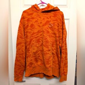 Puma Hooded Sweatshirt XL Orange Camo Heavy Weight 🏠